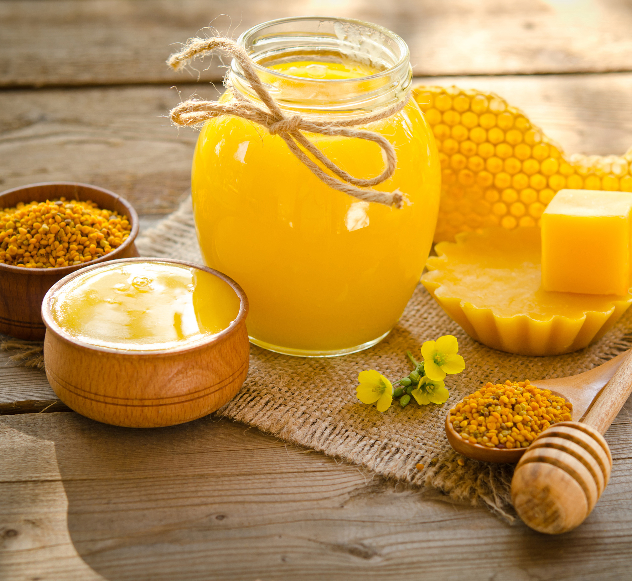 Лечение продуктами пчеловодства. Мёд. Красивый мед. Мёд цветочный. Желтый мед.